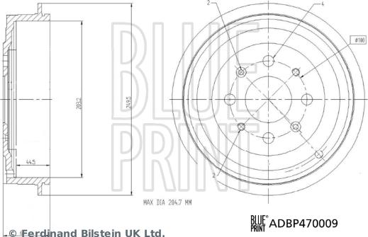 Blue Print ADBP470009 - Bremžu trumulis autodraugiem.lv