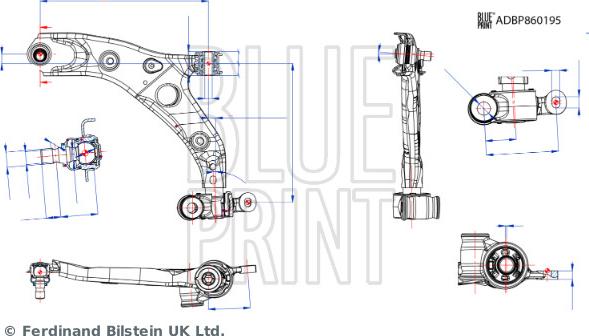 Blue Print ADBP860195 - Neatkarīgās balstiekārtas svira, Riteņa piekare autodraugiem.lv