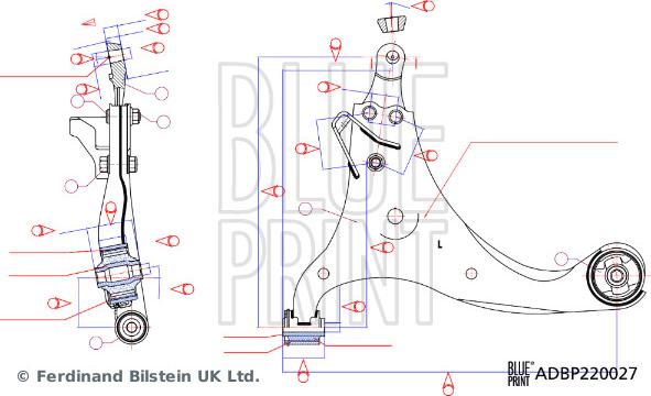 Blue Print ADBP860187 - Neatkarīgās balstiekārtas svira, Riteņa piekare autodraugiem.lv