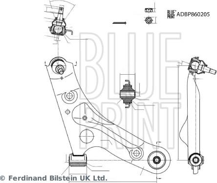 Blue Print ADBP860205 - Neatkarīgās balstiekārtas svira, Riteņa piekare autodraugiem.lv