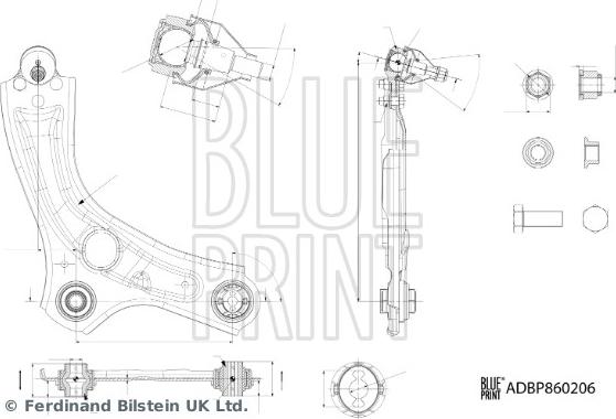 Blue Print ADBP860206 - Neatkarīgās balstiekārtas svira, Riteņa piekare autodraugiem.lv