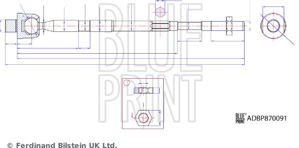 Blue Print ADBP870090 - Aksiālais šarnīrs, Stūres šķērsstiepnis autodraugiem.lv