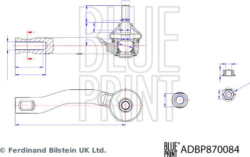 Blue Print ADBP870084 - Stūres šķērsstiepņa uzgalis autodraugiem.lv