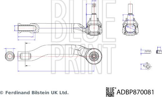 Blue Print ADBP870081 - Stūres šķērsstiepņa uzgalis autodraugiem.lv