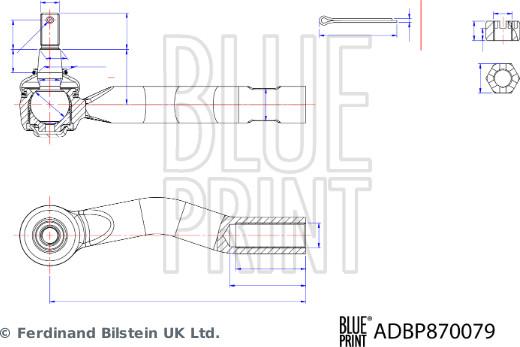 Blue Print ADBP870079 - Stūres šķērsstiepņa uzgalis autodraugiem.lv