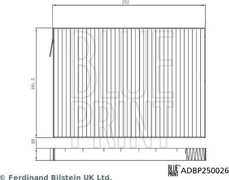 Blue Print ADBP250026 - Filtrs, Salona telpas gaiss autodraugiem.lv