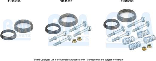 BM Catalysts FK91563 - Montāžas komplekts, Katalizators autodraugiem.lv