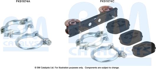 BM Catalysts FK91674 - Montāžas komplekts, Katalizators autodraugiem.lv