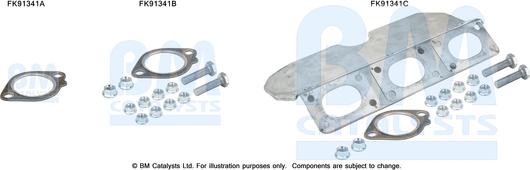 BM Catalysts FK91341 - Montāžas komplekts, Katalizators autodraugiem.lv