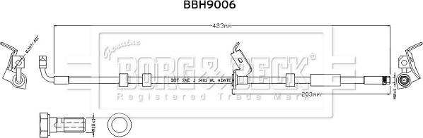 Borg & Beck BBH9006 - Bremžu šļūtene autodraugiem.lv