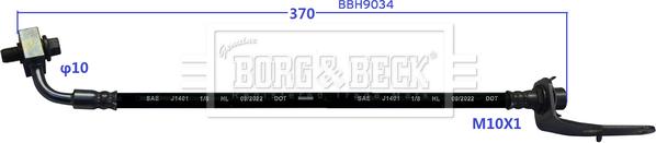 Borg & Beck BBH9034 - Bremžu šļūtene autodraugiem.lv