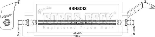 Borg & Beck BBH8012 - Bremžu šļūtene autodraugiem.lv