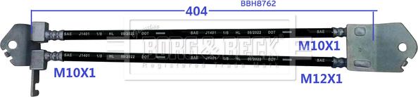 Borg & Beck BBH8762 - Bremžu šļūtene autodraugiem.lv