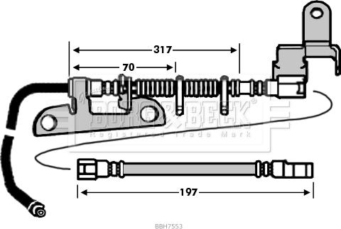 Borg & Beck BBH7553 - Bremžu šļūtene autodraugiem.lv