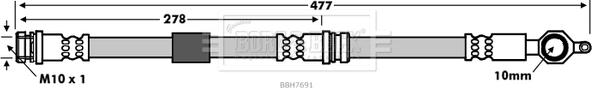 Borg & Beck BBH7691 - Bremžu šļūtene autodraugiem.lv