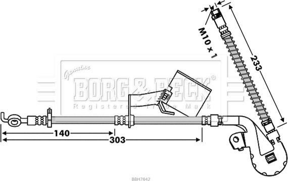 Borg & Beck BBH7842 - Bremžu šļūtene autodraugiem.lv