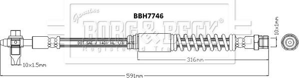 Borg & Beck BBH7746 - Bremžu šļūtene autodraugiem.lv