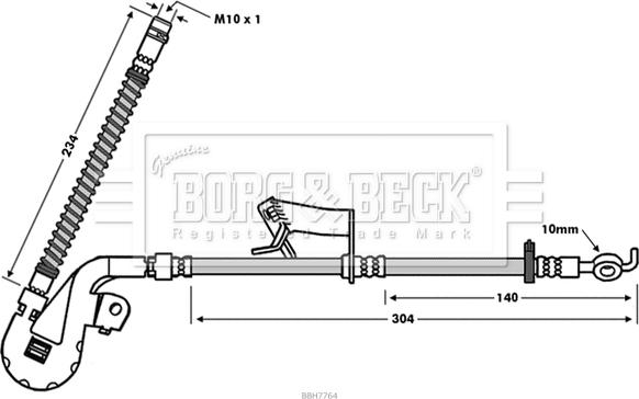 Borg & Beck BBH7764 - Bremžu šļūtene autodraugiem.lv