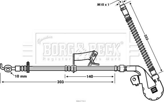 Borg & Beck BBH7763 - Bremžu šļūtene autodraugiem.lv