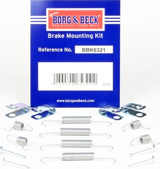 Borg & Beck BBK6321 - Piederumu komplekts, Stāvbremzes mehānisma bremžu loks autodraugiem.lv