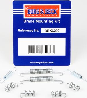 Borg & Beck BBK6209 - Piederumu komplekts, Stāvbremzes mehānisma bremžu loks autodraugiem.lv