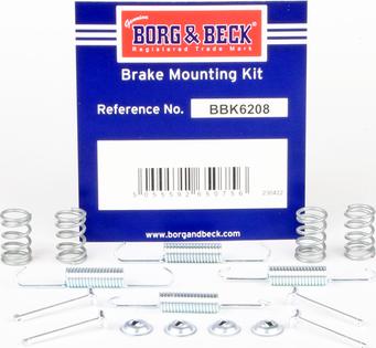 Borg & Beck BBK6208 - Piederumu komplekts, Stāvbremzes mehānisma bremžu loks autodraugiem.lv