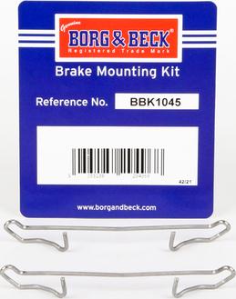 Borg & Beck BBK1045 - Piederumu komplekts, Disku bremžu uzlikas autodraugiem.lv