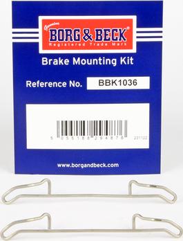 Borg & Beck BBK1036 - Piederumu komplekts, Disku bremžu uzlikas autodraugiem.lv