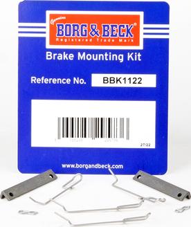 Borg & Beck BBK1122 - Piederumu komplekts, Disku bremžu uzlikas autodraugiem.lv