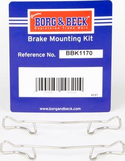 Borg & Beck BBK1170 - Piederumu komplekts, Disku bremžu uzlikas autodraugiem.lv