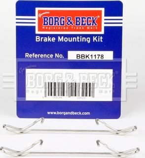 Borg & Beck BBK1178 - Piederumu komplekts, Disku bremžu uzlikas autodraugiem.lv