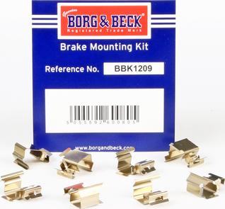 Borg & Beck BBK1209 - Piederumu komplekts, Disku bremžu uzlikas autodraugiem.lv