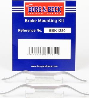 Borg & Beck BBK1280 - Piederumu komplekts, Disku bremžu uzlikas autodraugiem.lv