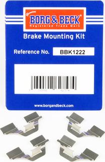 Borg & Beck BBK1222 - Piederumu komplekts, Disku bremžu uzlikas autodraugiem.lv