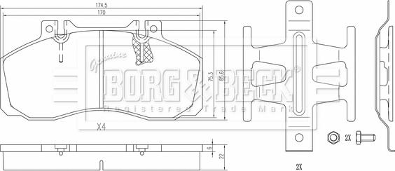 Borg & Beck BBP33034 - Bremžu uzliku kompl., Disku bremzes autodraugiem.lv