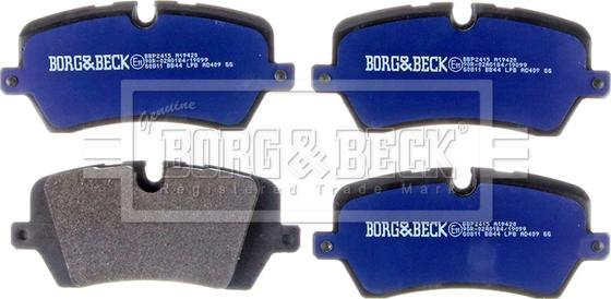 Borg & Beck BBP2415 - Bremžu uzliku kompl., Disku bremzes autodraugiem.lv