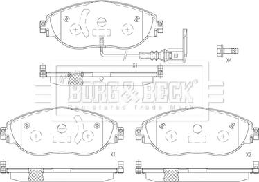 Borg & Beck BBP2605 - Bremžu uzliku kompl., Disku bremzes autodraugiem.lv