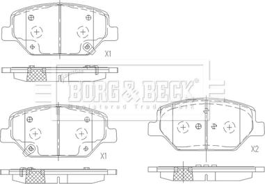 Borg & Beck BBP2687 - Bremžu uzliku kompl., Disku bremzes autodraugiem.lv
