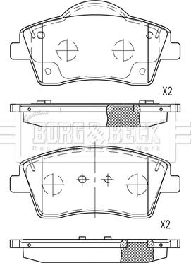 Borg & Beck BBP2845 - Bremžu uzliku kompl., Disku bremzes autodraugiem.lv