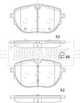 Borg & Beck BBP2881 - Bremžu uzliku kompl., Disku bremzes autodraugiem.lv