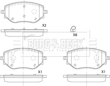 Borg & Beck BBP2887 - Bremžu uzliku kompl., Disku bremzes autodraugiem.lv