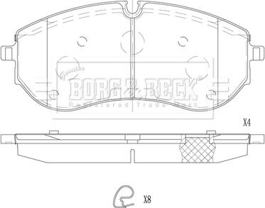 Borg & Beck BBP2837 - Bremžu uzliku kompl., Disku bremzes autodraugiem.lv
