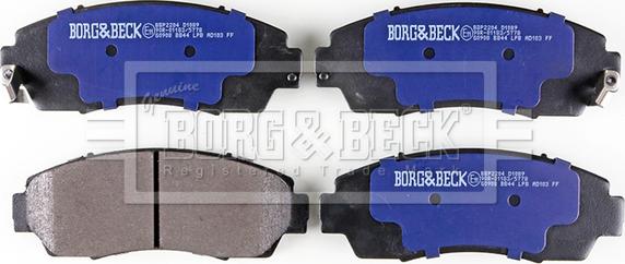 Borg & Beck BBP2204 - Bremžu uzliku kompl., Disku bremzes autodraugiem.lv
