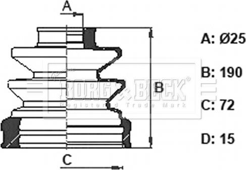 Borg & Beck BCB6348 - Putekļusargs, Piedziņas vārpsta autodraugiem.lv