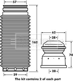 Borg & Beck BPK7053 - Putekļu aizsargkomplekts, Amortizators autodraugiem.lv