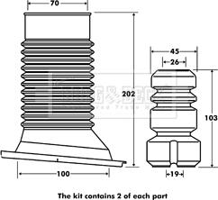 Borg & Beck BPK7100 - Putekļu aizsargkomplekts, Amortizators autodraugiem.lv