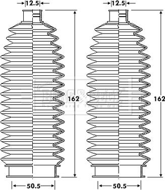 Borg & Beck BSG3410 - Putekļusargu komplekts, Stūres iekārta autodraugiem.lv