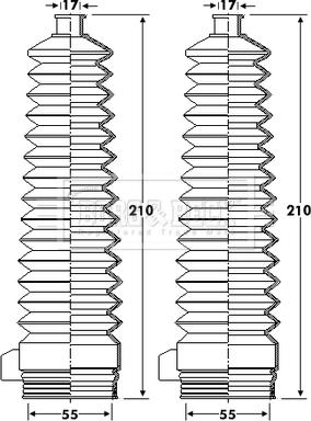 Borg & Beck BSG3411 - Putekļusargu komplekts, Stūres iekārta autodraugiem.lv