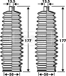 Borg & Beck BSG3282 - Putekļusargu komplekts, Stūres iekārta autodraugiem.lv