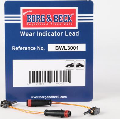 Borg & Beck BWL3001 - Indikators, Bremžu uzliku nodilums autodraugiem.lv